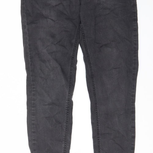 Marks and Spencer Womens Grey Cotton Skinny Jeans Size 10 L29 in Regular Zip - Pockets