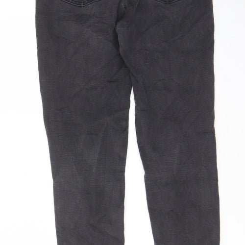 Marks and Spencer Womens Grey Cotton Skinny Jeans Size 10 L29 in Regular Zip - Pockets