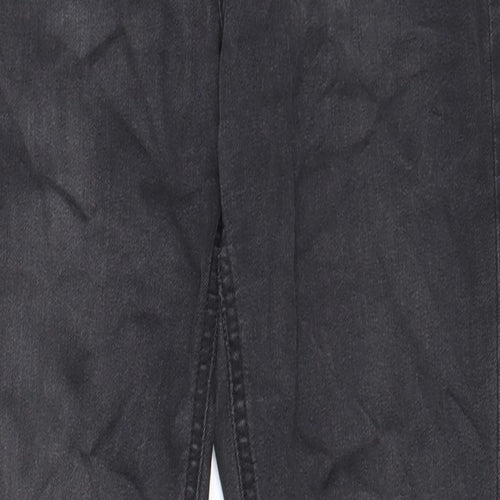 Marks and Spencer Womens Grey Cotton Skinny Jeans Size 10 L29 in Regular Zip - Pockets