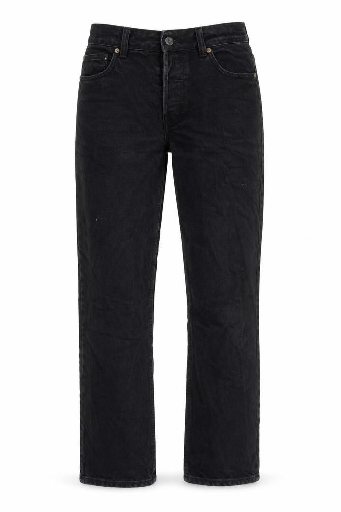 H&M Womens Black Cotton Straight Jeans Size 10 L31 in Regular Button - Pockets, Belt Loops