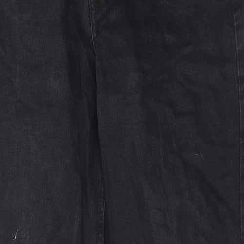 H&M Womens Black Cotton Straight Jeans Size 10 L31 in Regular Button - Pockets, Belt Loops