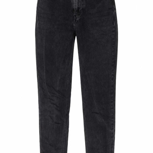 Topshop Womens Black Cotton Straight Jeans Size 26 in L34 in Regular Zip - Pockets, Belt Loops, Animal print pockets
