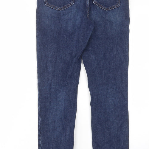 NEXT Womens Blue Cotton Skinny Jeans Size 8 L28 in Regular Zip - Pockets, Belt Loops