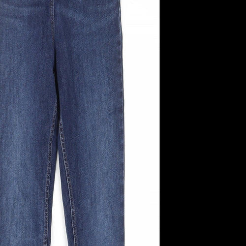 NEXT Womens Blue Cotton Skinny Jeans Size 8 L28 in Regular Zip - Pockets, Belt Loops