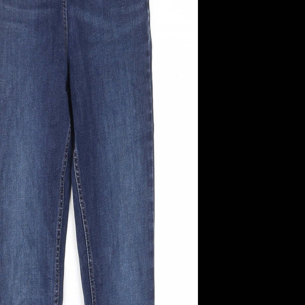 NEXT Womens Blue Cotton Skinny Jeans Size 8 L28 in Regular Zip - Pockets, Belt Loops