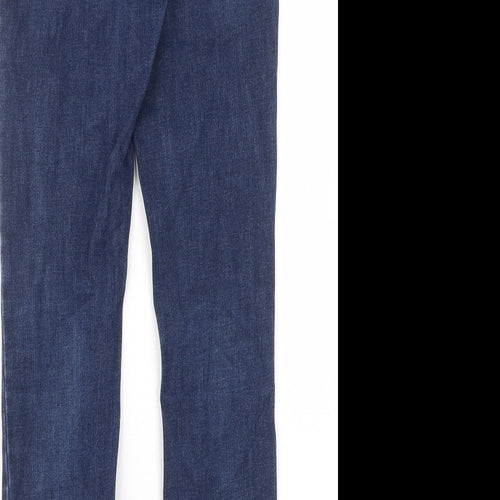 NEXT Womens Blue Cotton Skinny Jeans Size 8 L28 in Regular Zip - Pockets, Belt Loops