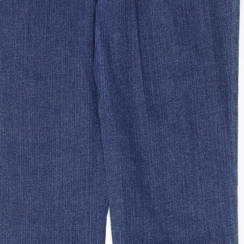 Per Una Womens Blue Cotton Bootcut Jeans Size 16 L34 in Regular Zip - Pockets, Belt Loops