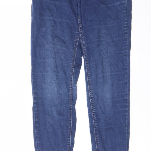 New Look Womens Blue Cotton Skinny Jeans Size 8 L28 in Regular Zip - Pockets, Belt Loops