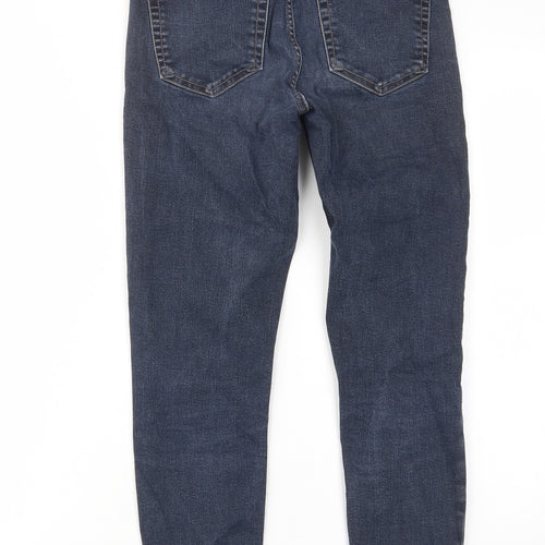 Topshop Womens Blue Cotton Skinny Jeans Size 28 in L30 in Regular Zip - Pockets, Belt Loops
