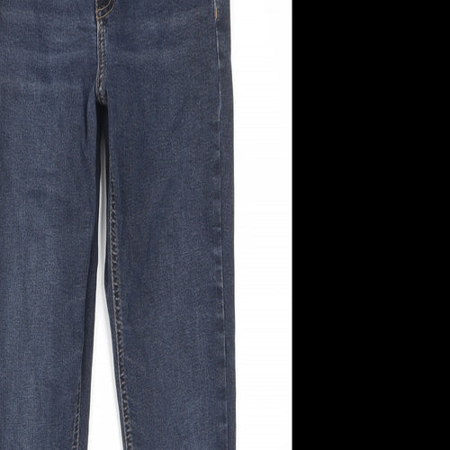 Topshop Womens Blue Cotton Skinny Jeans Size 28 in L30 in Regular Zip - Pockets, Belt Loops