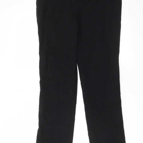 Stehmann Womens Black Viscose Trousers Size 10 L29 in Regular Zip - Zips, Pockets