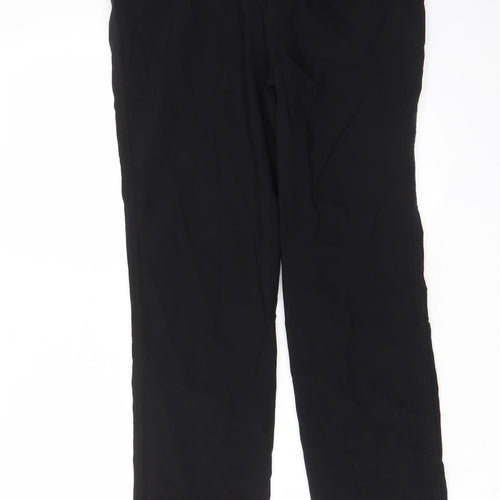 Stehmann Womens Black Viscose Trousers Size 10 L29 in Regular Zip - Zips, Pockets