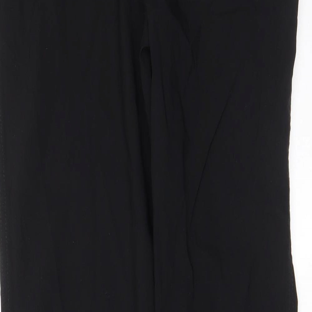 Stehmann Womens Black Viscose Trousers Size 10 L29 in Regular Zip - Zips, Pockets