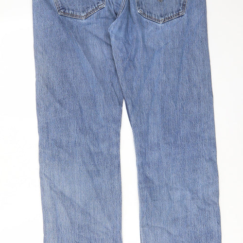 Levi's Mens Blue Cotton Straight Jeans Size 34 in L32 in Regular Button - Pockets, Belt Loops, Logo