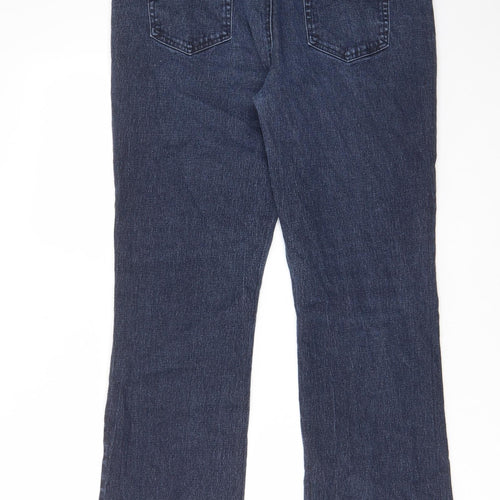 Diane Gilman Womens Blue Cotton Straight Jeans Size 18 L28 in Regular Zip - Pockets, Belt Loops