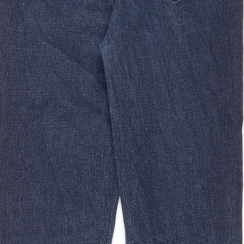 Diane Gilman Womens Blue Cotton Straight Jeans Size 18 L28 in Regular Zip - Pockets, Belt Loops