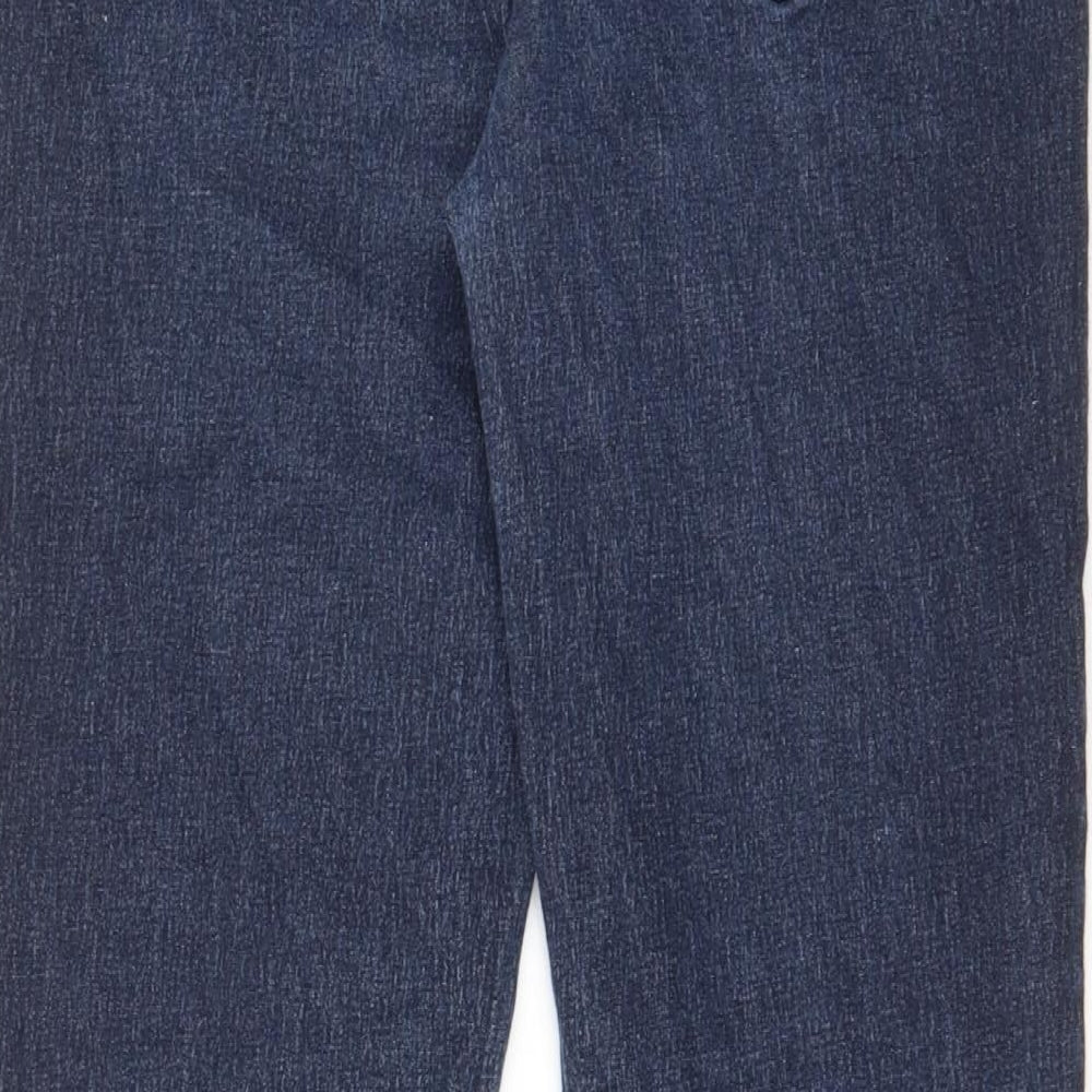 Diane Gilman Womens Blue Cotton Straight Jeans Size 18 L28 in Regular Zip - Pockets, Belt Loops