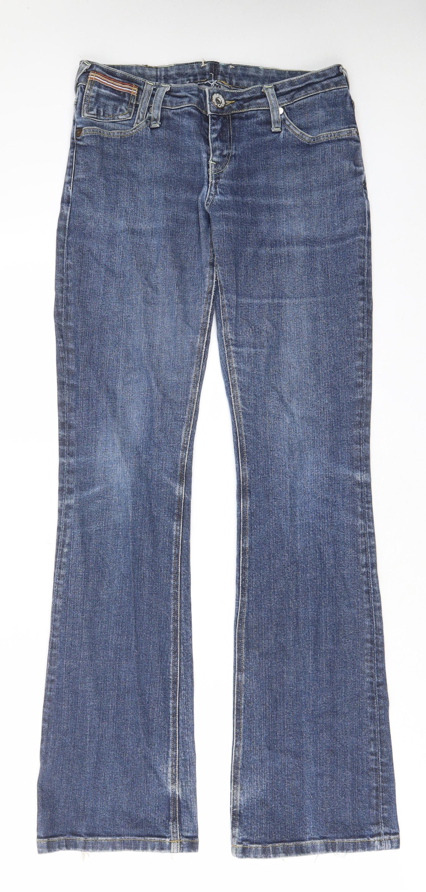 Firetrap Womens Blue Cotton Bootcut Jeans Size 31 in L34 in Regular Zip - Pockets, Belt Loops