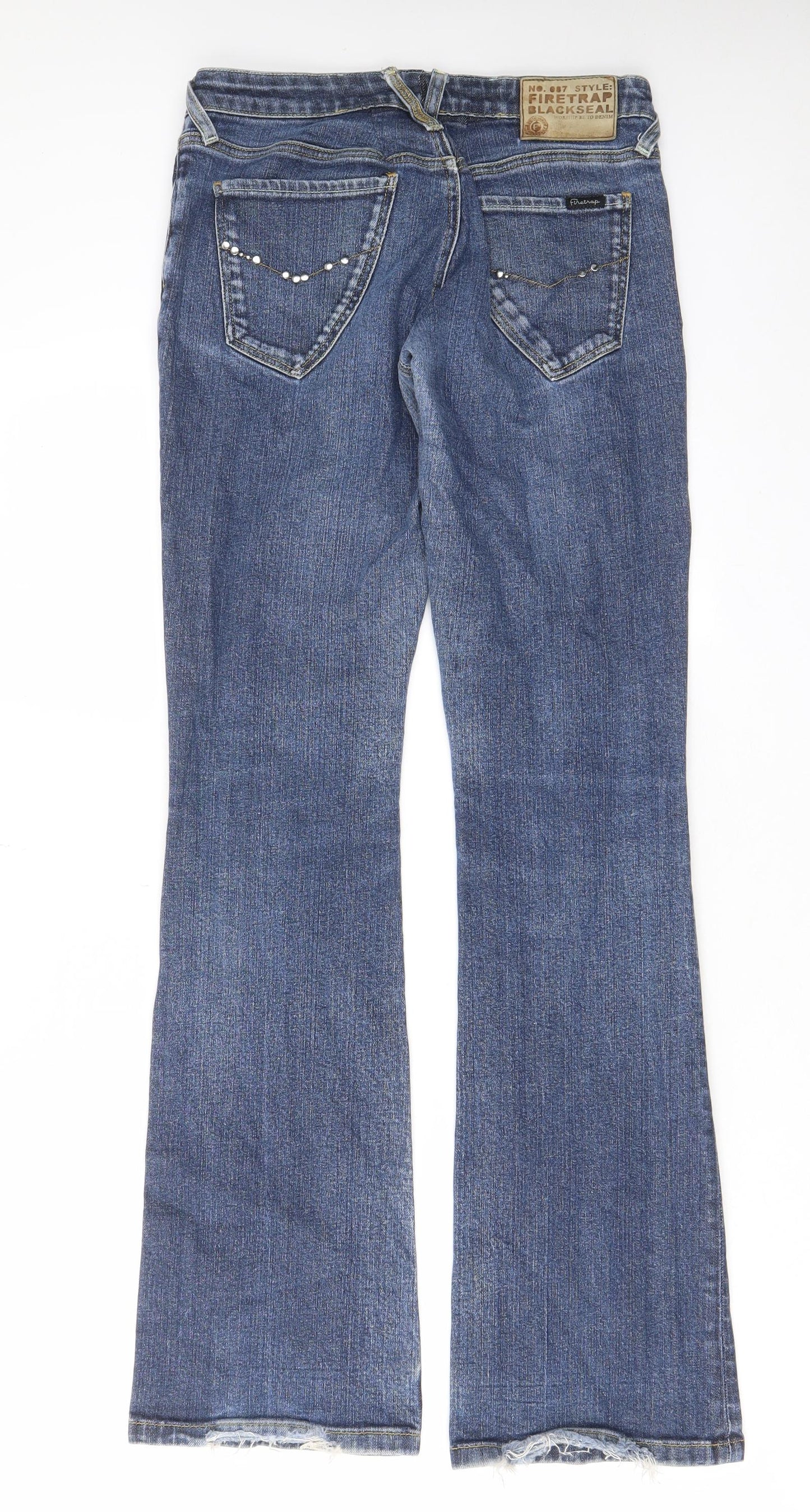 Firetrap Womens Blue Cotton Bootcut Jeans Size 31 in L34 in Regular Zip - Pockets, Belt Loops