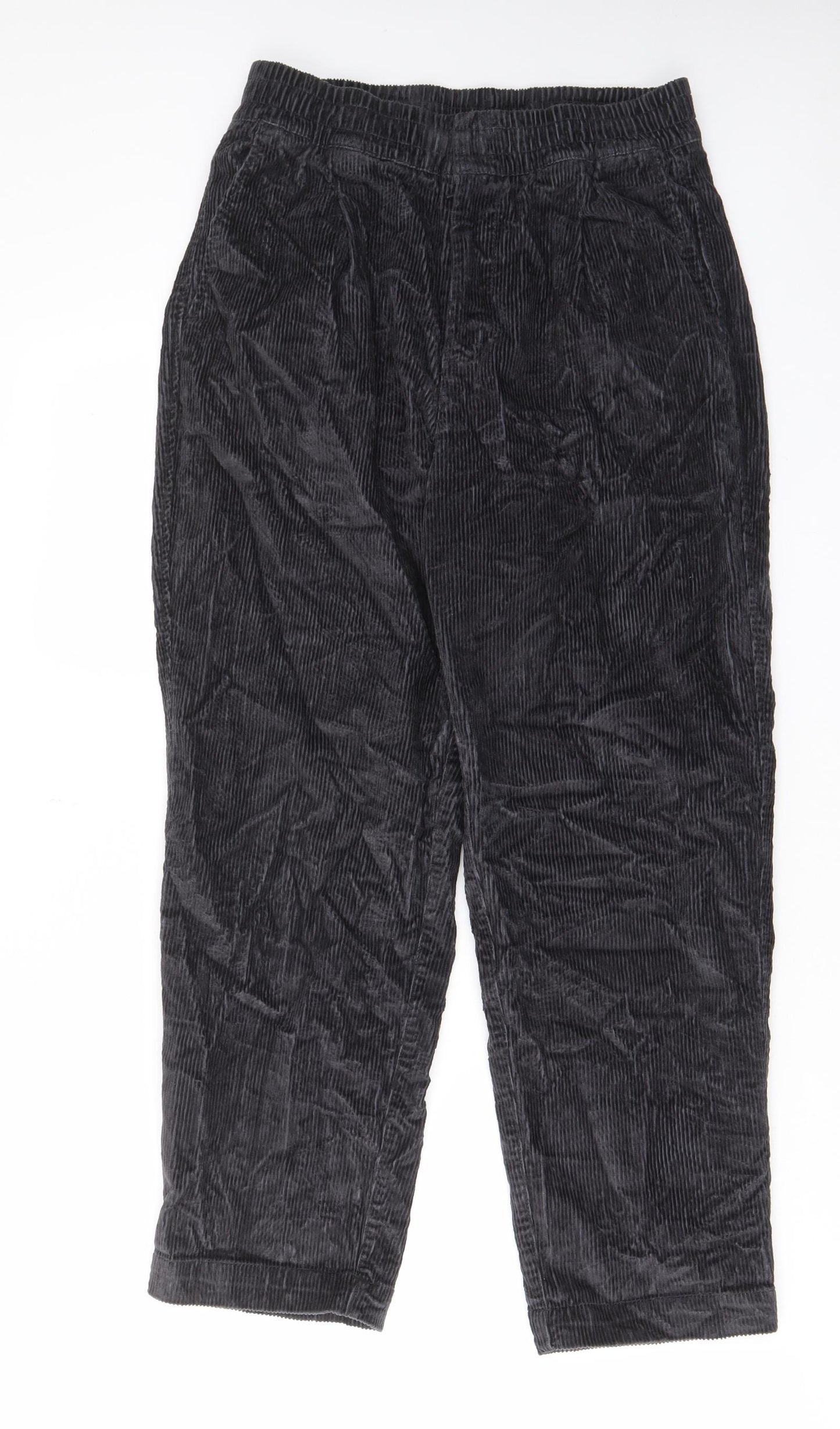 Gap Womens Grey Cotton Trousers Size M L27 in Regular Hook & Eye - Elastic waist