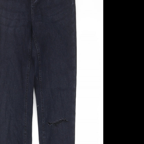 New Look Womens Blue Cotton Skinny Jeans Size 8 L29 in Regular Zip - Pockets, Belt Loops