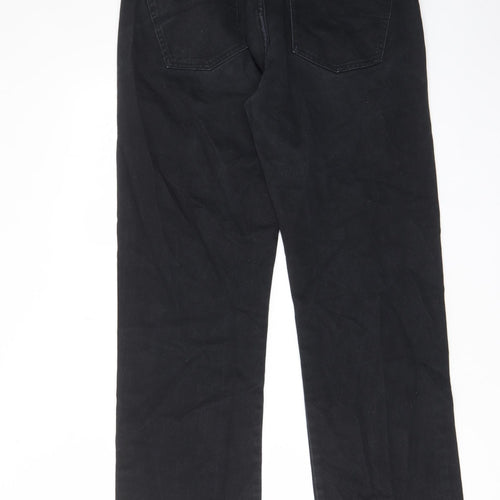 TU Mens Black Cotton Straight Jeans Size 34 in L30 in Regular Zip - Pockets, Belt Loops