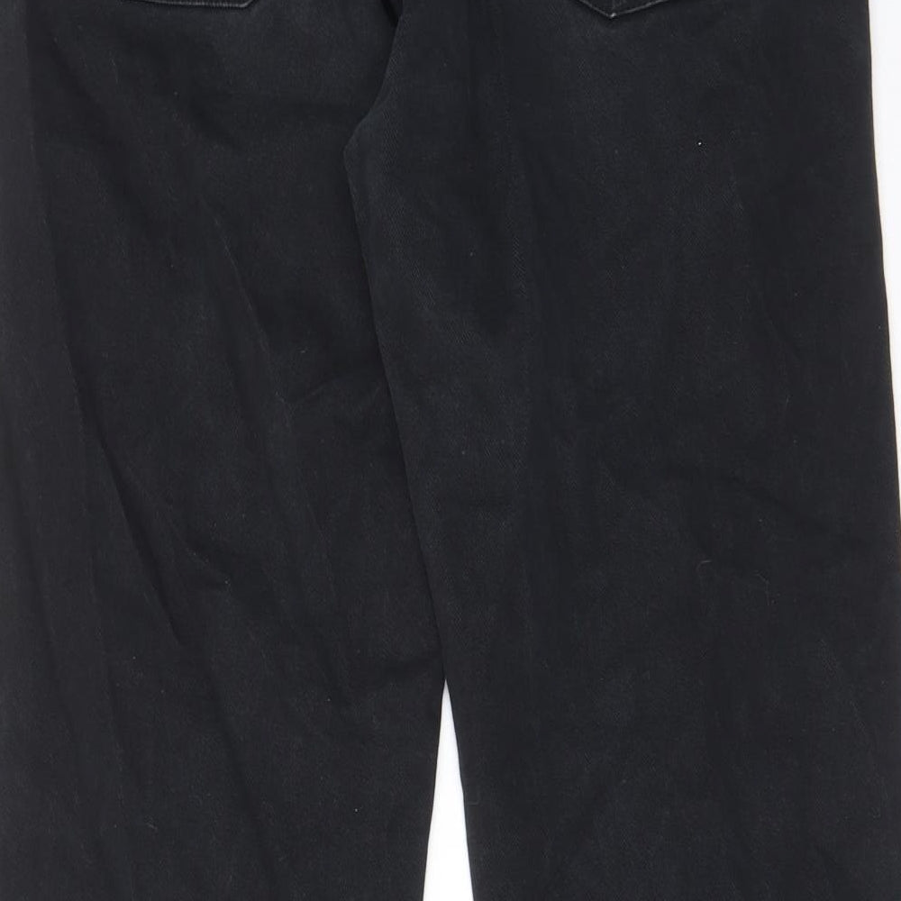 TU Mens Black Cotton Straight Jeans Size 34 in L30 in Regular Zip - Pockets, Belt Loops