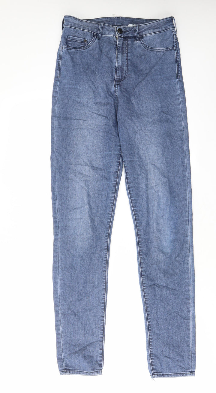 H&M Womens Blue Cotton Straight Jeans Size 29 in L32 in Regular Zip - Pockets, Belt Loops