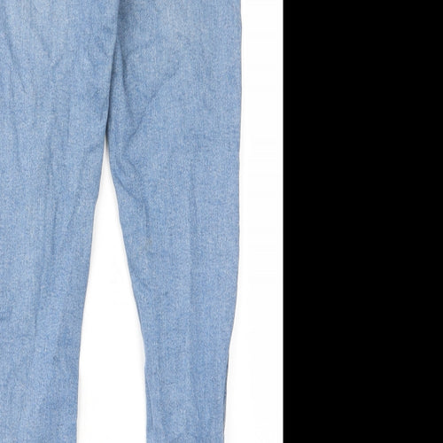 Topshop Womens Blue Cotton Skinny Jeans Size 26 in L32 in Regular Zip - Pockets, Belt Loops