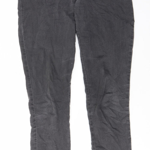 Marks and Spencer Womens Grey Cotton Skinny Jeans Size 12 L32 in Regular - Elastic waist