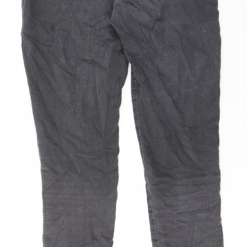 Marks and Spencer Womens Grey Cotton Skinny Jeans Size 12 L32 in Regular - Elastic waist