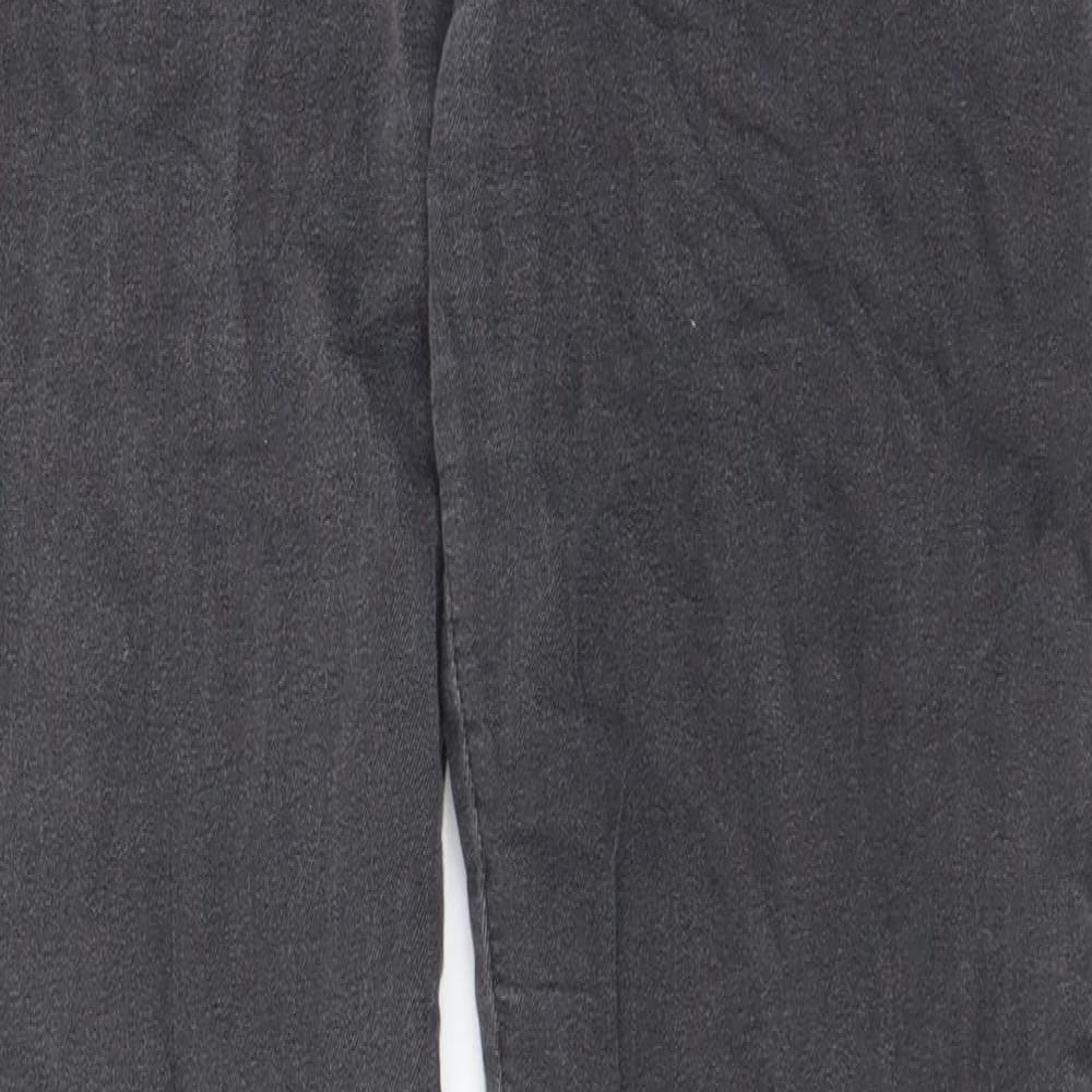 Marks and Spencer Womens Grey Cotton Skinny Jeans Size 12 L32 in Regular - Elastic waist