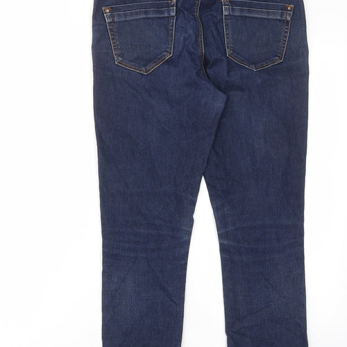 George Womens Blue Cotton Straight Jeans Size 12 L26 in Regular Zip - Pockets, Belt Loops