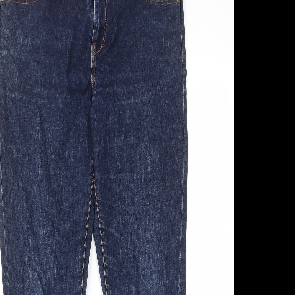 George Womens Blue Cotton Straight Jeans Size 12 L26 in Regular Zip - Pockets, Belt Loops