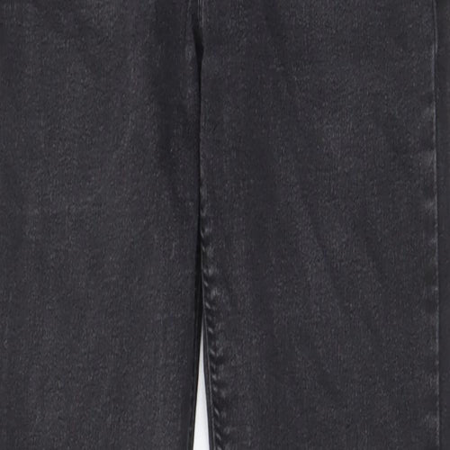 Zara Womens Grey Cotton Skinny Jeans Size 8 L27 in Regular Zip - Pockets, Belt Loops, Open knee