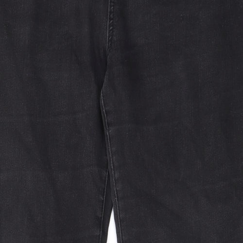 TU Womens Grey Cotton Straight Jeans Size 16 L32 in Regular Zip - Pockets, Belt Loops