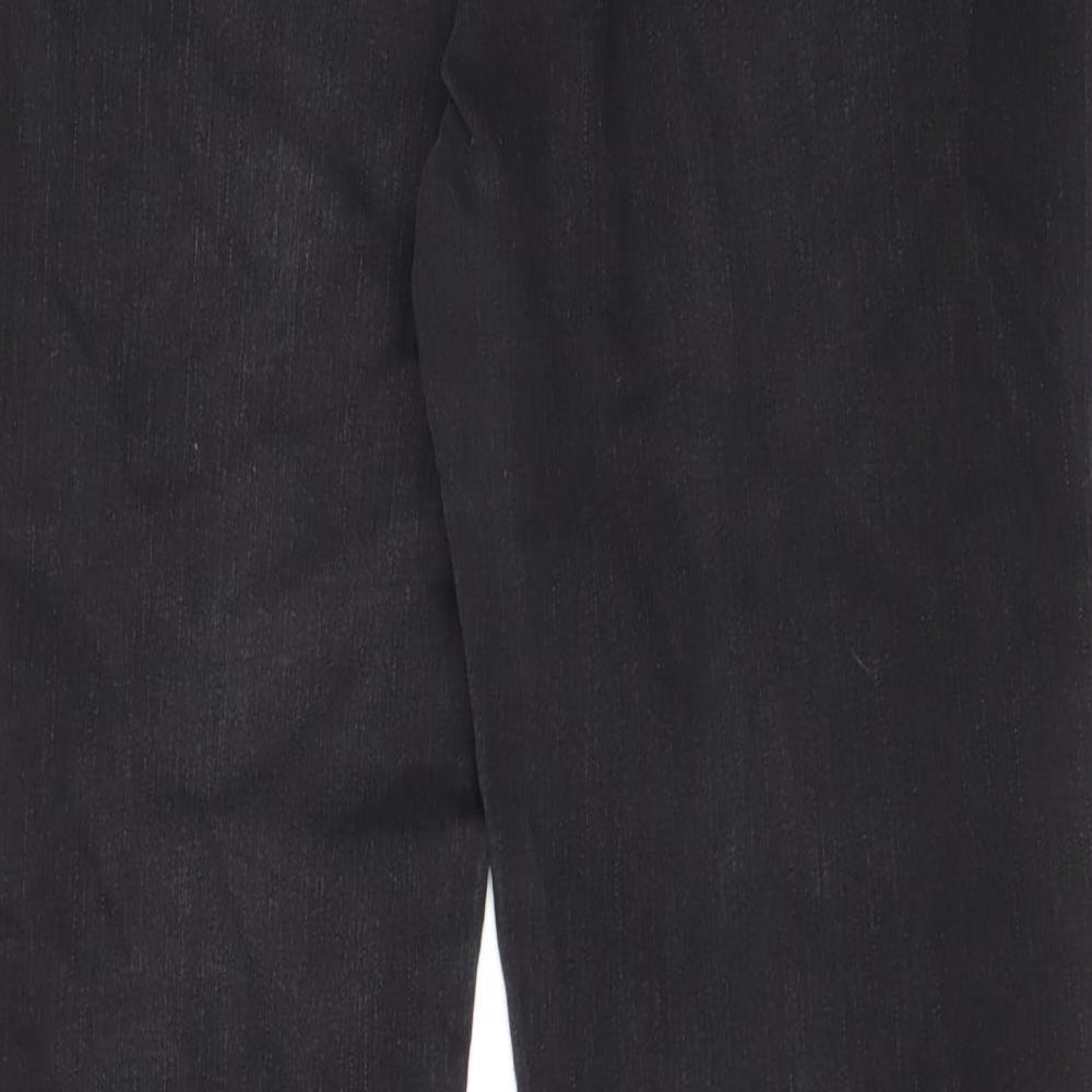 TU Womens Grey Cotton Straight Jeans Size 16 L32 in Regular Zip - Pockets, Belt Loops