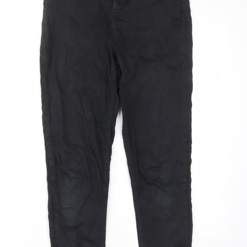 F&F Womens Black Cotton Skinny Jeans Size 8 L25 in Regular Zip - Pockets, Belt Loops