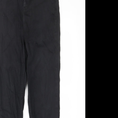 F&F Womens Black Cotton Skinny Jeans Size 8 L25 in Regular Zip - Pockets, Belt Loops