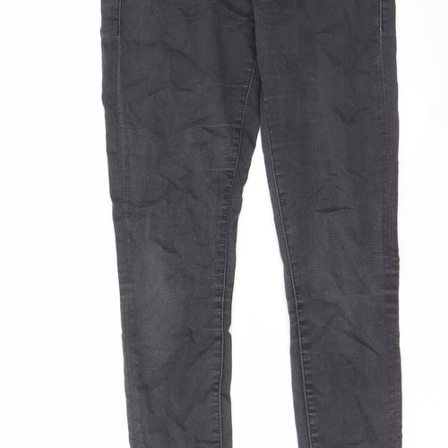 Topshop Womens Grey Cotton Skinny Jeans Size 28 in L30 in Regular Zip - Pockets, Belt Loops