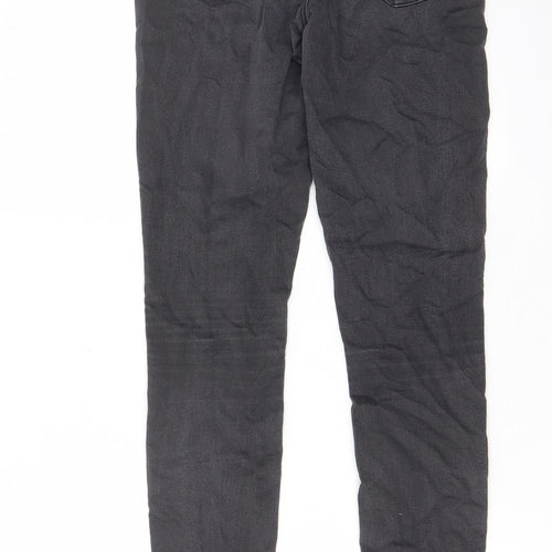 Topshop Womens Grey Cotton Skinny Jeans Size 28 in L30 in Regular Zip - Pockets, Belt Loops