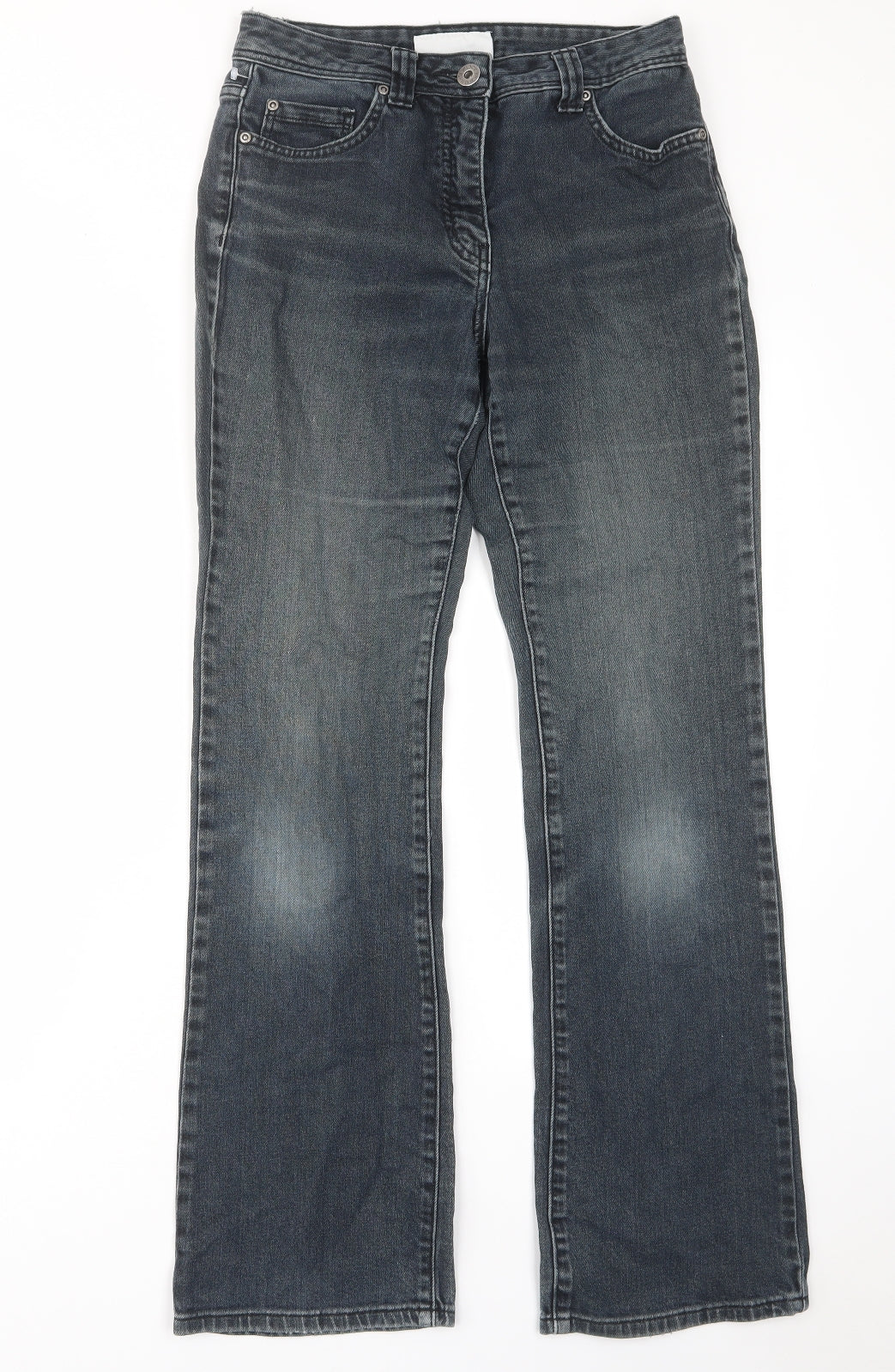RJR.John Rocha Womens Blue Cotton Bootcut Jeans Size 10 L30 in Regular Zip - Pockets, Belt Loops