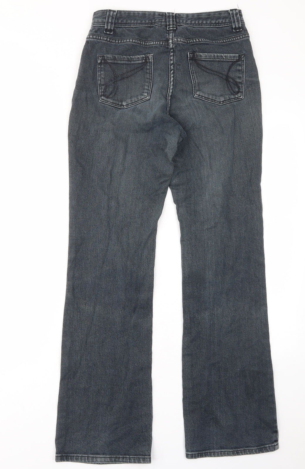 RJR.John Rocha Womens Blue Cotton Bootcut Jeans Size 10 L30 in Regular Zip - Pockets, Belt Loops