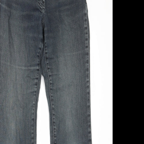 RJR.John Rocha Womens Blue Cotton Bootcut Jeans Size 10 L30 in Regular Zip - Pockets, Belt Loops