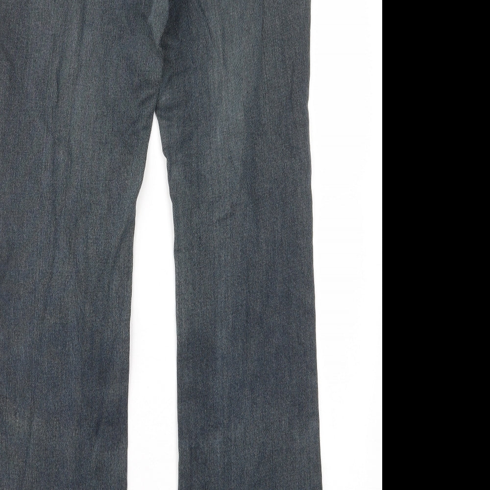 RJR.John Rocha Womens Blue Cotton Bootcut Jeans Size 10 L30 in Regular Zip - Pockets, Belt Loops