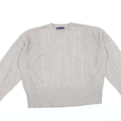 Marks and Spencer Womens Grey Round Neck Viscose Pullover Jumper Size L