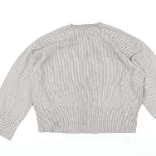 Marks and Spencer Womens Grey Round Neck Viscose Pullover Jumper Size L