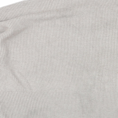 Marks and Spencer Womens Grey Round Neck Viscose Pullover Jumper Size L