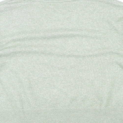 H&M Womens Green V-Neck Polyester Pullover Jumper Size M