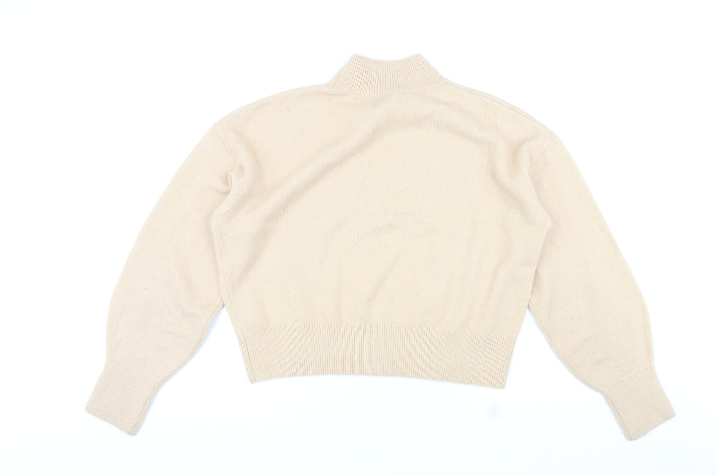 & Other Stories Womens Beige Mock Neck Acrylic Pullover Jumper Size M